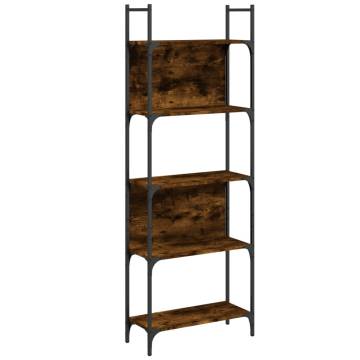 Bookshelf 5-Tier Smoked Oak 60.5x24x166.5 cm Engineered Wood