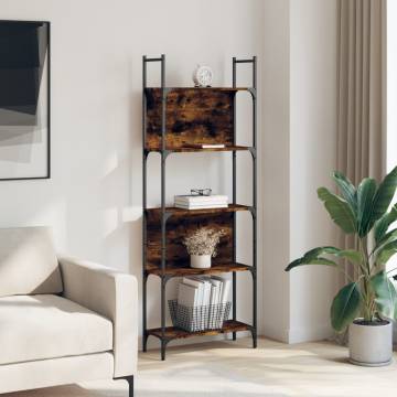 Bookshelf 5-Tier Smoked Oak 60.5x24x166.5 cm Engineered Wood