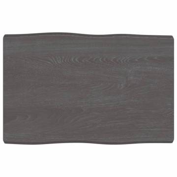 Table Top Dark Brown 60x40x(2-4) cm Treated Solid Wood Live Edge