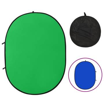 2 in 1 Oval Studio Background Screen Green and Blue 200x150 cm