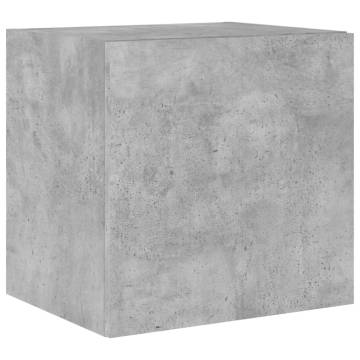 TV Wall Cabinet with LED Lights Concrete Grey 40.5x35x40 cm