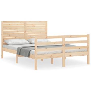 Bed Frame with Headboard 140x200 cm Solid Wood