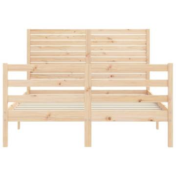 Bed Frame with Headboard 140x200 cm Solid Wood