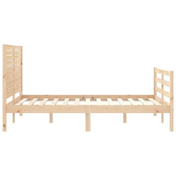 Bed Frame with Headboard 140x200 cm Solid Wood