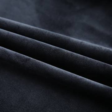 Blackout Curtains 2 pcs with Hooks Velvet Black 140x175 cm