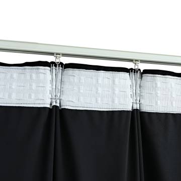 Blackout Curtains 2 pcs with Hooks Velvet Black 140x175 cm