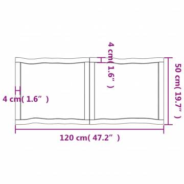 Table Top 120x50x(2-6) cm Untreated Solid Wood Live Edge