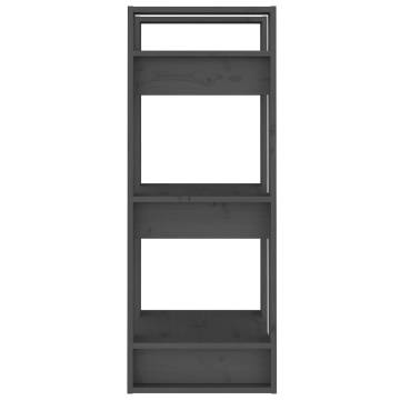 Book Cabinet/Room Divider Grey 41x35x91 cm Solid Wood Pine