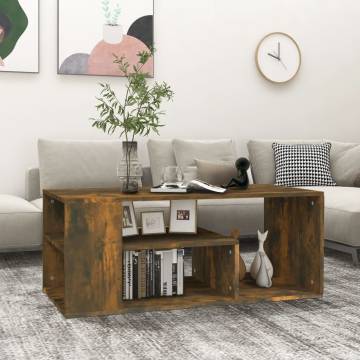 Coffee Table Smoked Oak 100x50x40 cm Engineered Wood