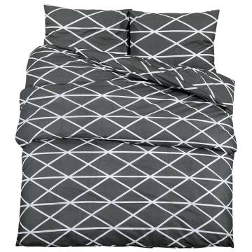 Duvet Cover Set Grey 240x220 cm Cotton