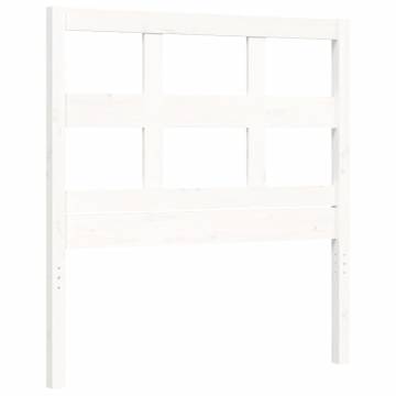 Bed Frame with Headboard White 100x200 cm Solid Wood