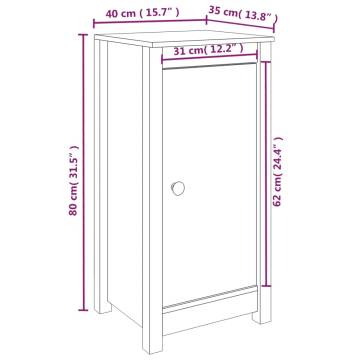 Sideboards 2 pcs 40x35x80 cm Solid Wood Pine