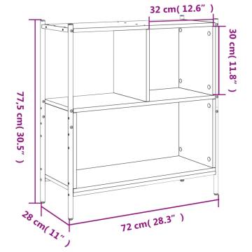 Bookcase Black 72x28x77.5 cm Engineered Wood