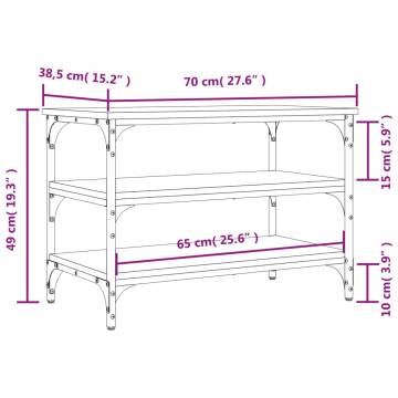 Shoe Bench Brown Oak 70x38.5x49 cm Engineered Wood