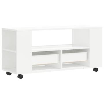 TV Cabinet High Gloss White 102x34.5x43 cm Engineered Wood