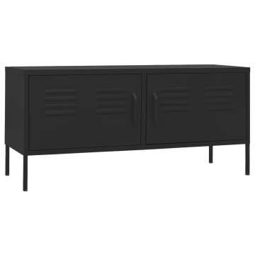 TV Cabinet Black 105x35x50 cm Steel