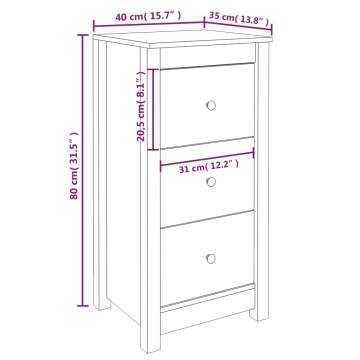 Sideboards 2 pcs Honey Brown 40x35x80 cm Solid Wood Pine