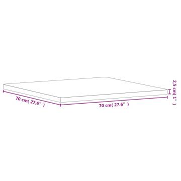 Table Top 70x70x2.5 cm Square Solid Wood Beech