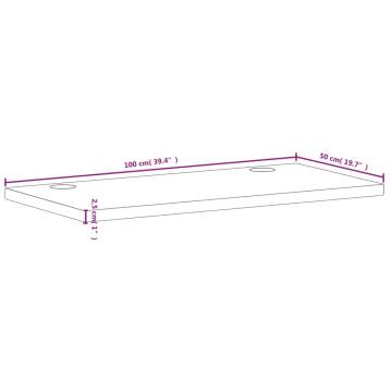 Desk Top 100x50x2.5 cm Solid Wood Beech