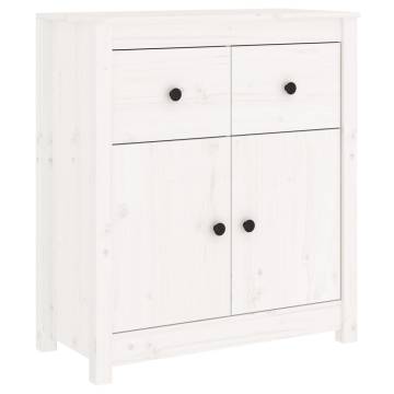 Sideboard White 70x35x80 cm Solid Wood Pine