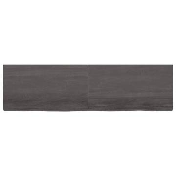 Bathroom Countertop Dark Brown 180x50x(2-6) cm Treated Solid Wood