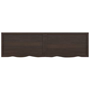 Bathroom Countertop Dark Brown 180x50x(2-6) cm Treated Solid Wood