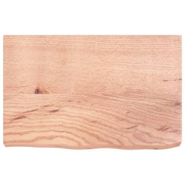 Table Top Light Brown 60x40x(2-6) cm Treated Solid Wood Oak