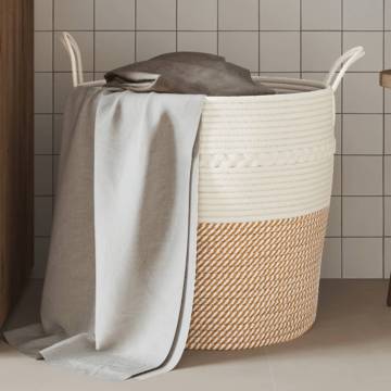 Storage Basket Brown and White Ø43x38 cm Cotton