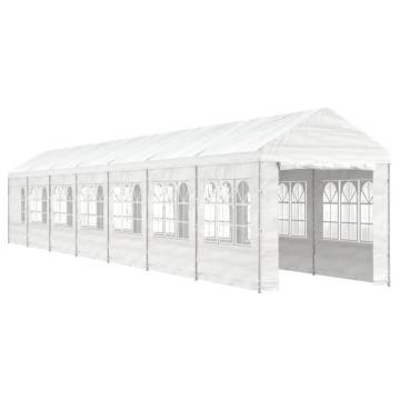 Gazebo with Roof White 15.61x2.28x2.69 m Polyethylene