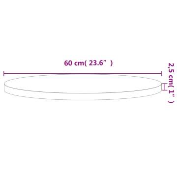 Table Top Ø60x2.5 cm Round Solid Wood Beech