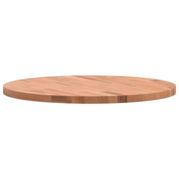 Table Top Ø60x2.5 cm Round Solid Wood Beech