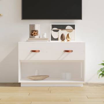 TV Cabinet White 90x40x60 cm Solid Wood Pine