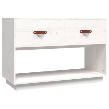 TV Cabinet White 90x40x60 cm Solid Wood Pine