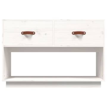 TV Cabinet White 90x40x60 cm Solid Wood Pine