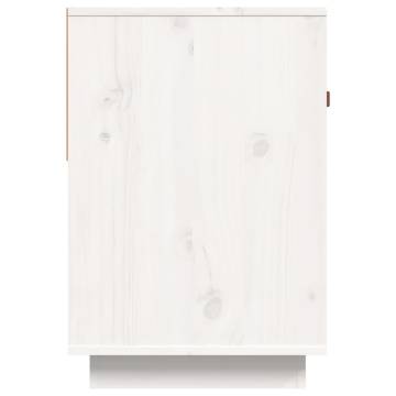 TV Cabinet White 90x40x60 cm Solid Wood Pine