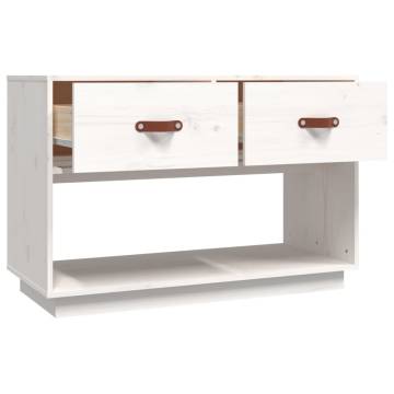 TV Cabinet White 90x40x60 cm Solid Wood Pine