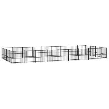 Outdoor Dog Kennel Steel 33.87 m²