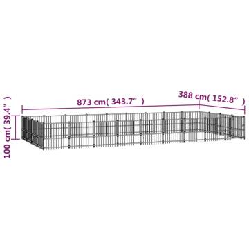 Outdoor Dog Kennel Steel 33.87 m²