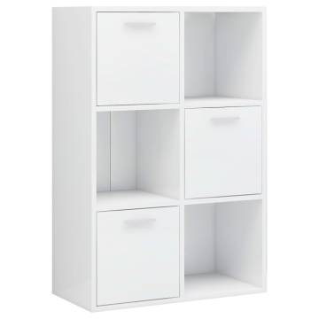 Storage Cabinet High Gloss White 60x29.5x90 cm Engineered Wood