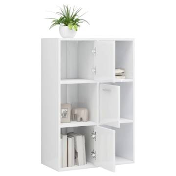 Storage Cabinet High Gloss White 60x29.5x90 cm Engineered Wood