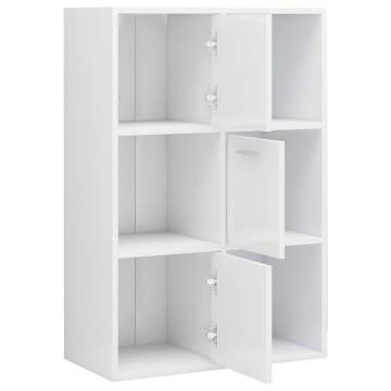 Storage Cabinet High Gloss White 60x29.5x90 cm Engineered Wood