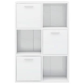 Storage Cabinet High Gloss White 60x29.5x90 cm Engineered Wood