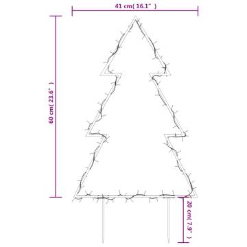 Christmas Light Decoration with Spikes Tree 80 LEDs 60 cm