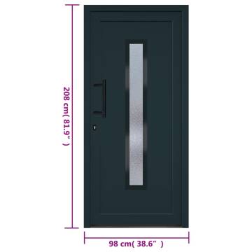 Front Door Anthracite 98x208 cm PVC