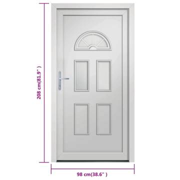 Front Door White 98x208 cm PVC