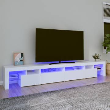 TV Cabinet with LED Lights White 260x36.5x40 cm