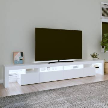 TV Cabinet with LED Lights White 260x36.5x40 cm