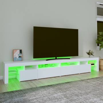 TV Cabinet with LED Lights White 260x36.5x40 cm