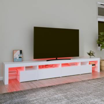 TV Cabinet with LED Lights White 260x36.5x40 cm