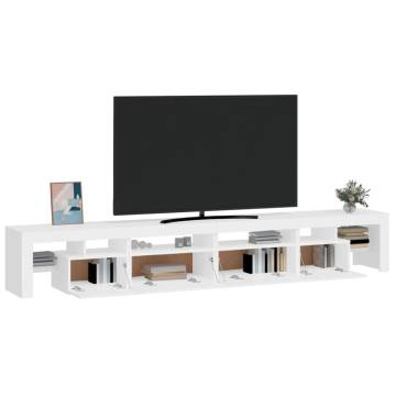 TV Cabinet with LED Lights White 260x36.5x40 cm